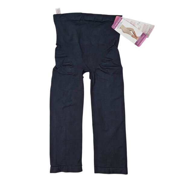 Curveez Women's Black High Waist Seamless Shaping Capri Leggings Size M NWT - Picture 3 of 16